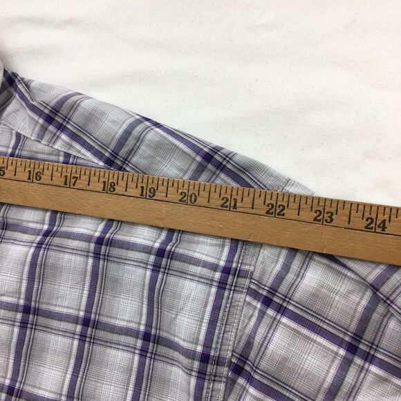 CINCH Shirt Mens XL Violet Gray Plaid Western Long Sleeve Flip Cuff Cowboy - Picture 14 of 16